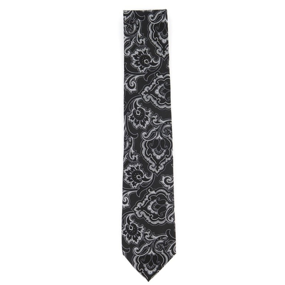 🆕Michael Kors Men's Tie/Cravate & Pocket Square Gift Box Purple Paisley - Picture 3 of 5